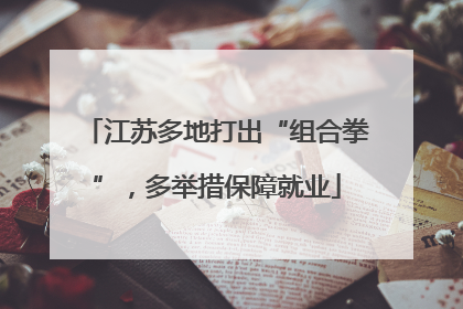 江苏多地打出“组合拳”，多举措保障就业