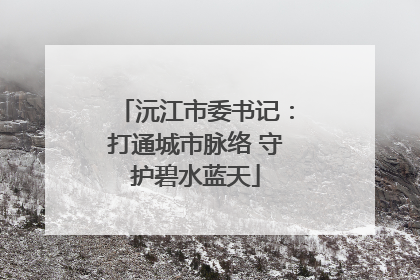 沅江市委书记：打通城市脉络 守护碧水蓝天