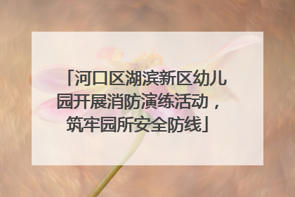 河口区湖滨新区幼儿园开展消防演练活动，筑牢园所安全防线
