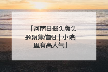 河南日报头版头题聚焦信阳｜小院里有高人气