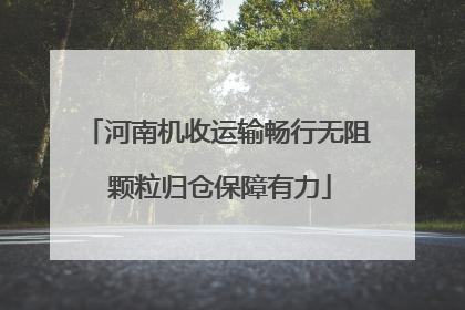 河南机收运输畅行无阻 颗粒归仓保障有力