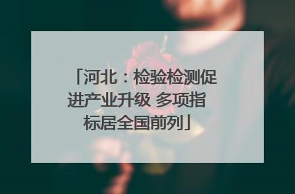 河北：检验检测促进产业升级 多项指标居全国前列