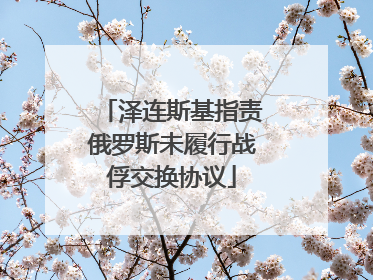 泽连斯基指责俄罗斯未履行战俘交换协议