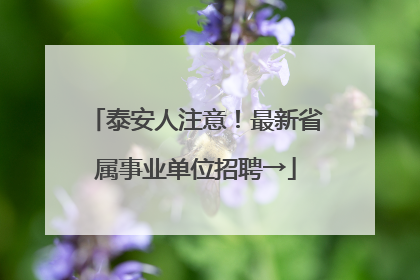 泰安人注意！最新省属事业单位招聘→