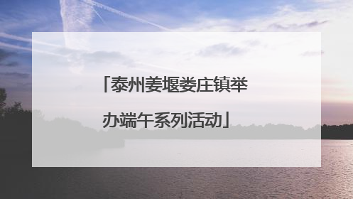 泰州姜堰娄庄镇举办端午系列活动