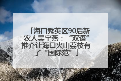 海口秀英区90后新农人吴宇燕：“双语”推介让海口火山荔枝有了“国际范”