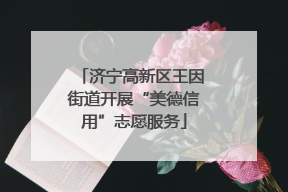济宁高新区王因街道开展“美德信用”志愿服务