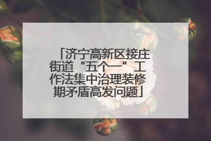 济宁高新区接庄街道“五个一”工作法集中治理装修期矛盾高发问题