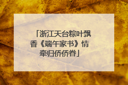 浙江天台粽叶飘香《端午家书》情牵归侨侨眷