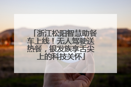 浙江松阳智慧助餐车上线！无人驾驶送热餐，银发族享舌尖上的科技关怀