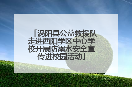 涡阳县公益救援队走进西阳学区中心学校开展防溺水安全宣传进校园活动