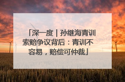 深一度｜孙继海青训索赔争议背后：青训不容易，赔偿可仲裁