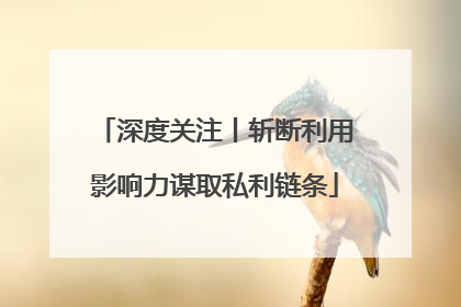 深度关注丨斩断利用影响力谋取私利链条