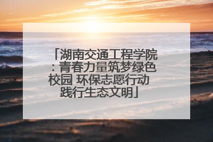 湖南交通工程学院：青春力量筑梦绿色校园 环保志愿行动践行生态文明