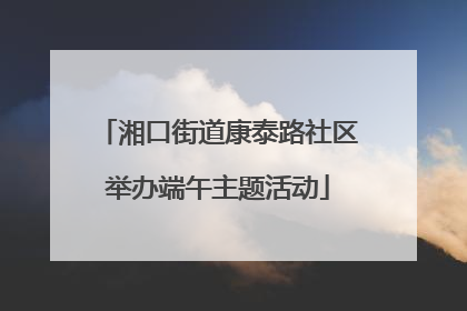 湘口街道康泰路社区举办端午主题活动