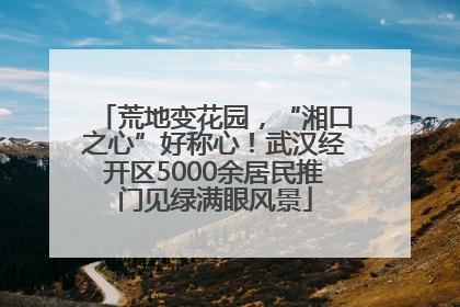 荒地变花园，“湘口之心”好称心！武汉经开区5000余居民推门见绿满眼风景