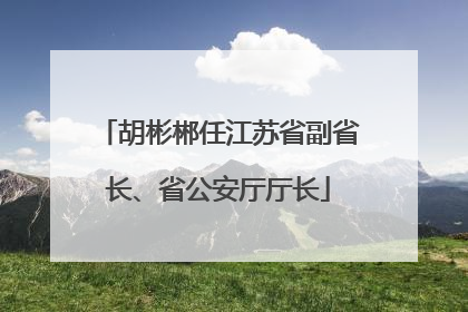 胡彬郴任江苏省副省长、省公安厅厅长