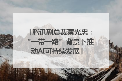 腾讯副总裁蔡光忠：“一带一路”背景下推动AI可持续发展
