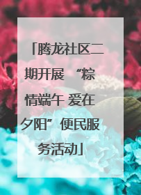腾龙社区二期开展 “粽情端午 爱在夕阳”便民服务活动