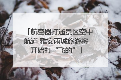 航空器打通景区空中航道 雅安雨城旅游将开始打“飞的”