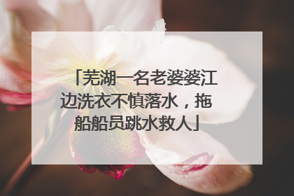 芜湖一名老婆婆江边洗衣不慎落水，拖船船员跳水救人
