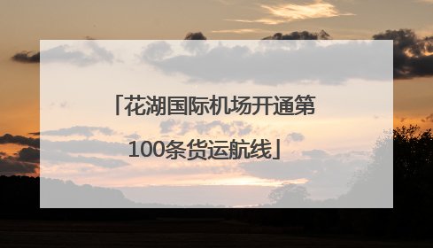 花湖国际机场开通第100条货运航线