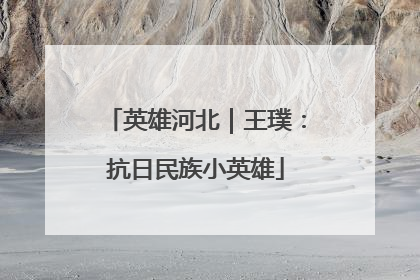英雄河北｜王璞：抗日民族小英雄