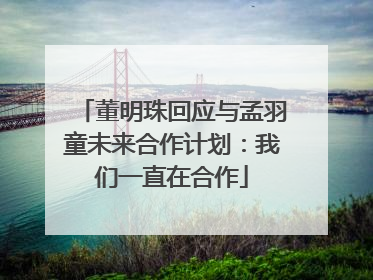 董明珠回应与孟羽童未来合作计划：我们一直在合作