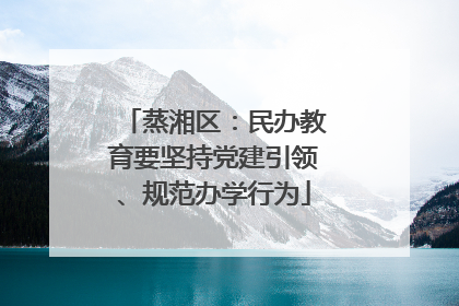 蒸湘区：民办教育要坚持党建引领、规范办学行为