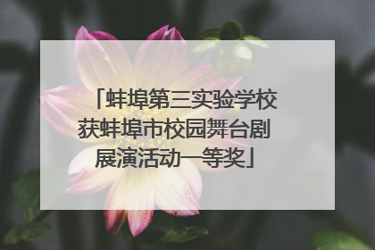 蚌埠第三实验学校获蚌埠市校园舞台剧展演活动一等奖