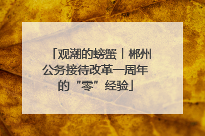 观潮的螃蟹丨郴州公务接待改革一周年的“零”经验