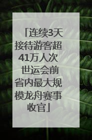 连续3天接待游客超41万人次 世运会前省内最大规模龙舟赛事收官