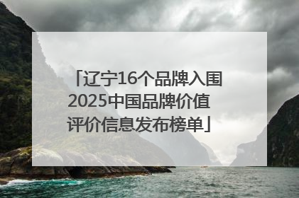 辽宁16个品牌入围2025中国品牌价值评价信息发布榜单