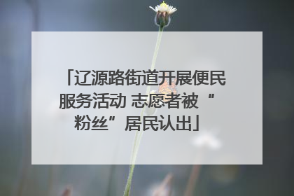 辽源路街道开展便民服务活动 志愿者被“粉丝”居民认出