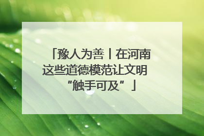豫人为善丨在河南这些道德模范让文明“触手可及”