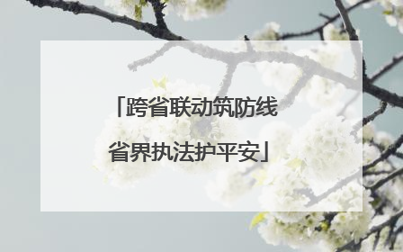 跨省联动筑防线 省界执法护平安