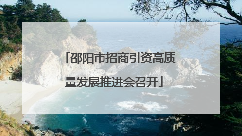邵阳市招商引资高质量发展推进会召开