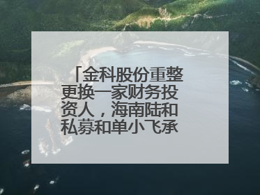 金科股份重整更换一家财务投资人，海南陆和私募和单小飞承接其投资额度