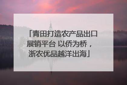 青田打造农产品出口展销平台 以侨为桥，浙农优品越洋出海