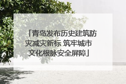 青岛发布历史建筑防灾减灾新标 筑牢城市文化根脉安全屏障