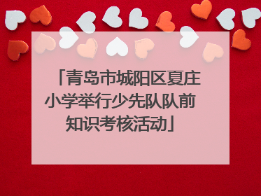青岛市城阳区夏庄小学举行少先队队前知识考核活动