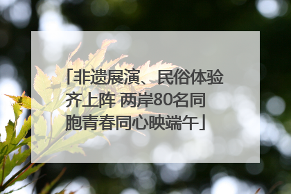 非遗展演、民俗体验齐上阵 两岸80名同胞青春同心映端午