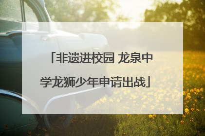 非遗进校园 龙泉中学龙狮少年申请出战