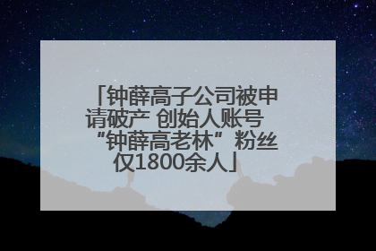 钟薛高子公司被申请破产 创始人账号“钟薛高老林”粉丝仅1800余人