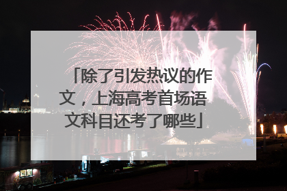 除了引发热议的作文，上海高考首场语文科目还考了哪些