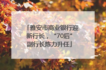 雅安市商业银行迎新行长，“70后”副行长陈力升任