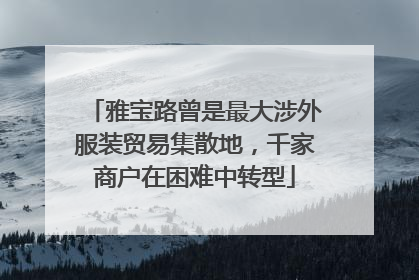 雅宝路曾是最大涉外服装贸易集散地，千家商户在困难中转型