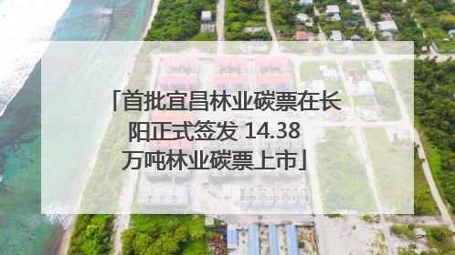 首批宜昌林业碳票在长阳正式签发 14.38万吨林业碳票上市