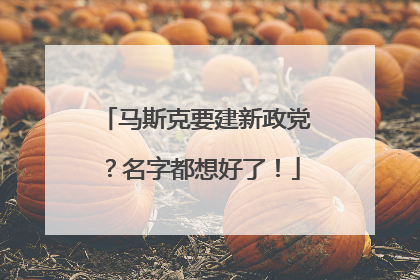 马斯克要建新政党？名字都想好了！