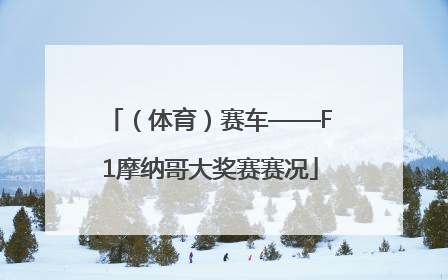 （体育）赛车——F1摩纳哥大奖赛赛况
